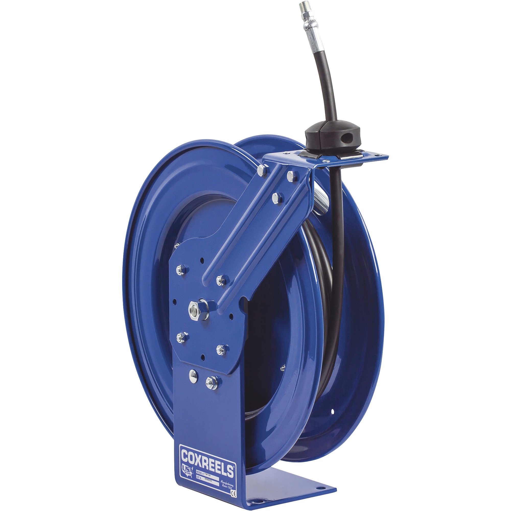 Coxreels Grease Hose Reel, 3/8in. x 25ft. Hose, 4000 PSI, Model# P-HP-325
